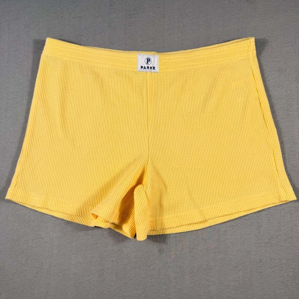Parke Waffle Knit Lounge‎ Shorts Yellow waffle Womens Large
